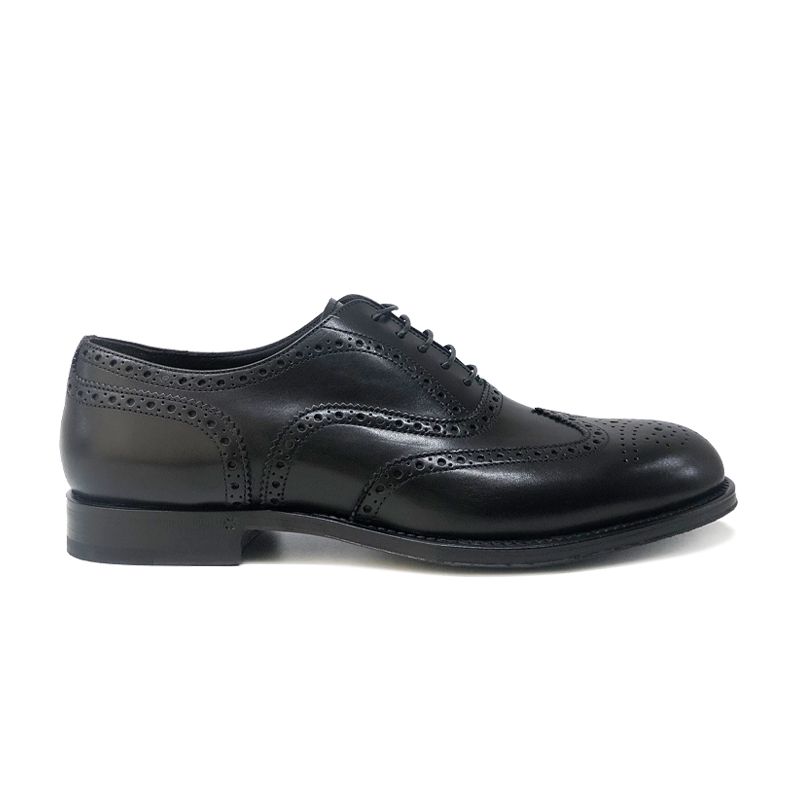 Black leather brogues by Fragiacomo