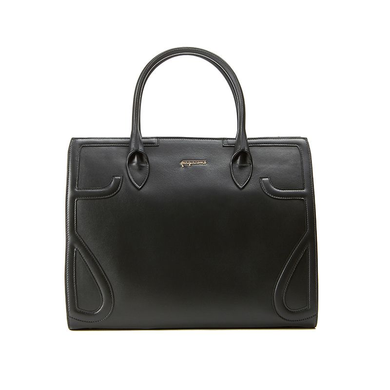 Icon bag in black nappa leather woman
