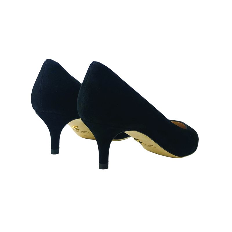 Black suede pumps with 65 mm heel