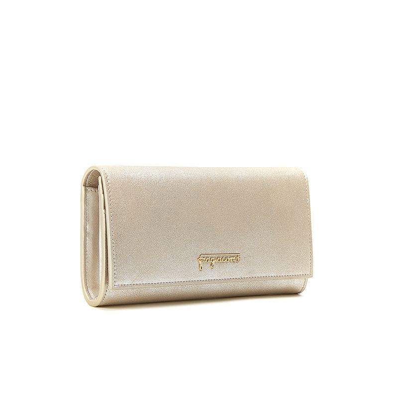 Gold burma leather woman's wallet  with gold accessories