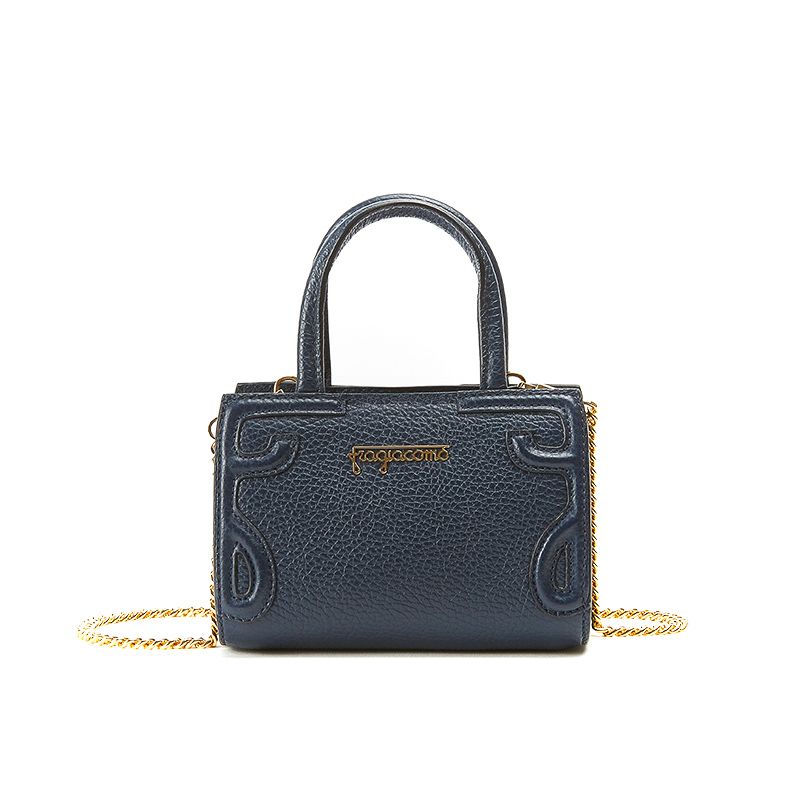 Micro Icon bag in blue moose leather woman